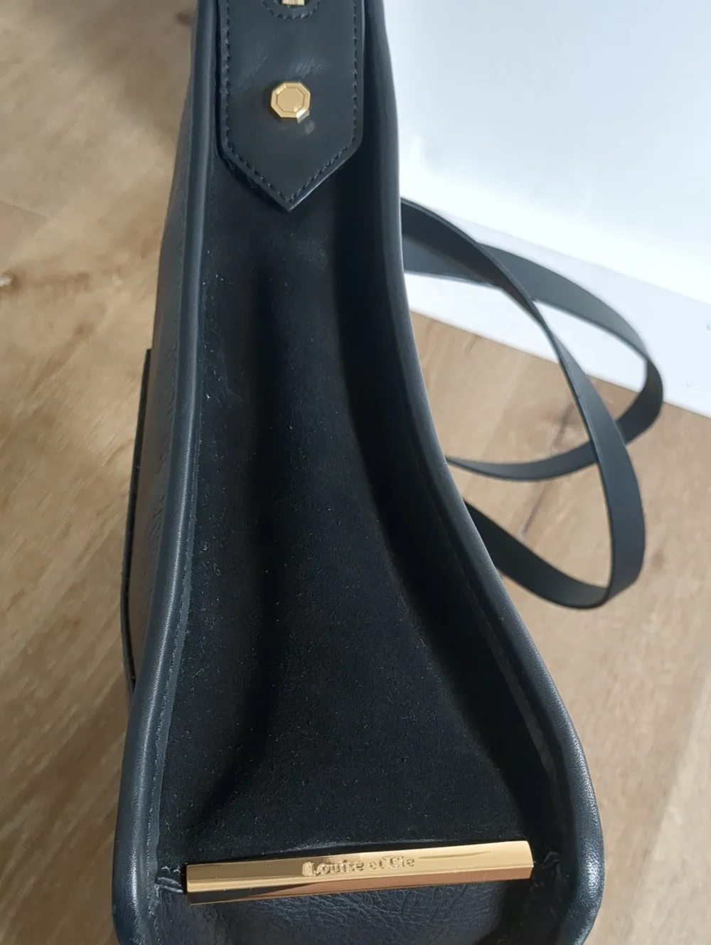 Louise Et Cie Black Leather Briefcase Work Tote